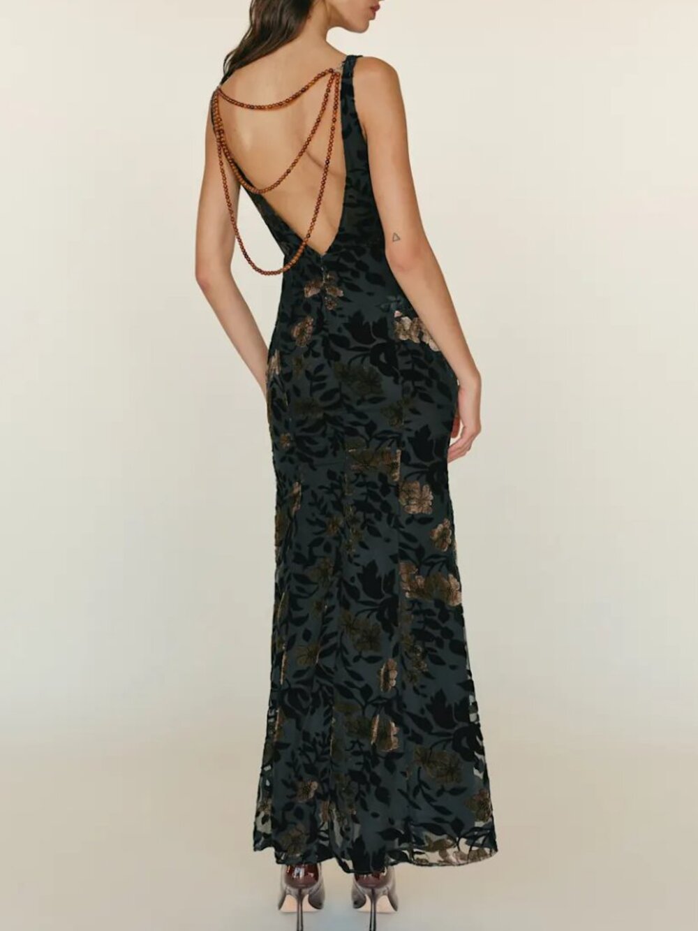 Reformation Hugo Moody Burnout Velvet Dress - Picture 2 of 11